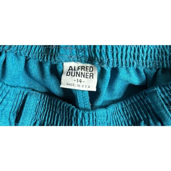 VTG Alfred Dunner Women’s Pants Size 14 Turquoise Elastic Waist Grannycore - Picture 3 of 6